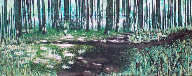 Commissions - 2010<br /><br /><h6>Beechwood Section (Original)</h6>  Artistâ€™s photographic print and acrylic paint <br /> 500mm x 200mmH <br /><br /><br /><br />From Painting in three lines - 2011<br /><br /><br /><h7>Sold</h7>