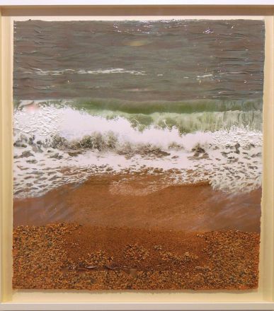 Commissions - 2010<br /><br /><h6>Cornwall: Wave 1 (Original)</h6>  Mixed Media (Artistâ€™s photographic print on Somerset Velvet, pebbles, & acrylic) <br /> 820mm x 880mmH <br /><br /><br /><br />From Fragments - 2013<br /><br /><br /><h7>Sold</h7>